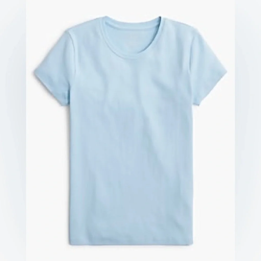 J. Crew Women's Essential short-sleeve crewneck tee Chateau Light Blue XL sliced - Picture 2 of 15